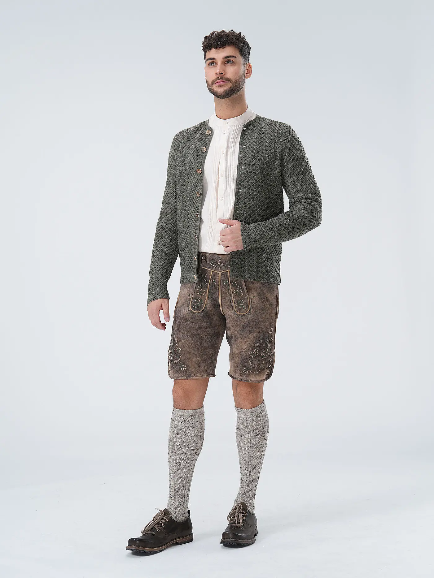 GOTTSEIDANK | Trachten Strickjacke Xavier | olive
